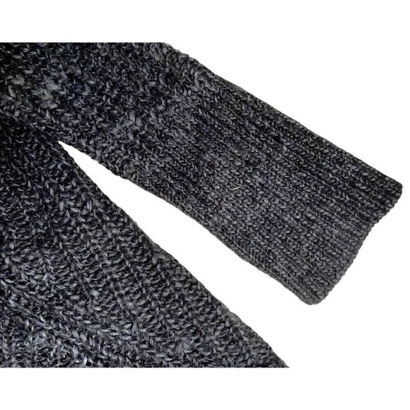 Y2K Wool Express High Lo Hem Asymmetric Drape Open Cardigan Charcoal Women’s XL - Picture 8 of 11